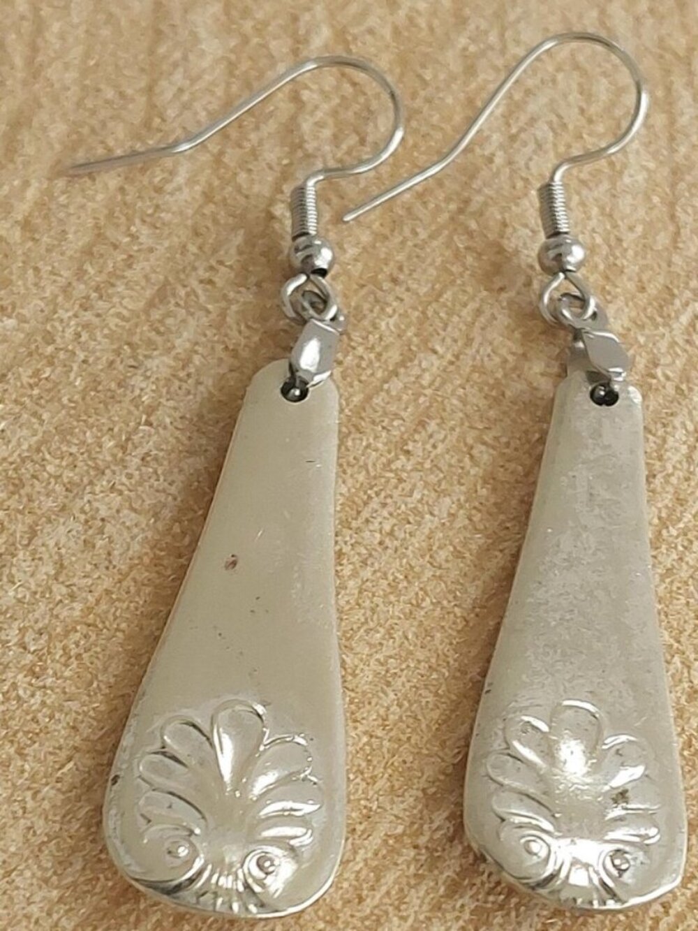 1945 Wallace Morning Glory Vintage Silverware Earrings Upcycled Boho Dangle